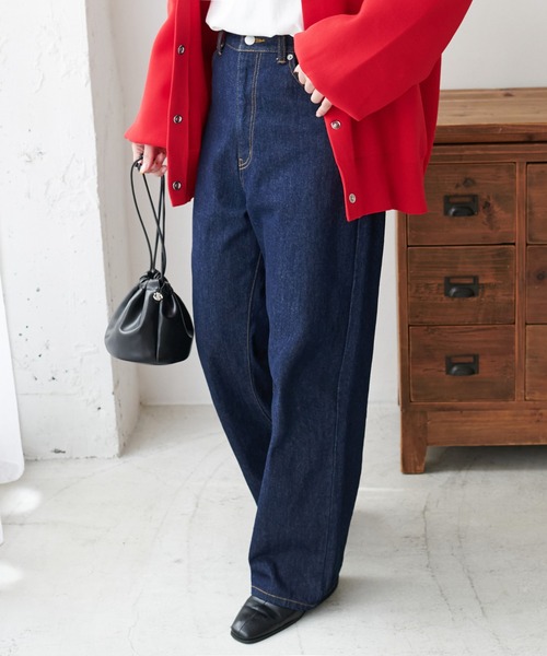 DISCOAT（ディスコート）の「デニムワイドパンツ（デニムパンツ・レディース・ネイビー・SMALL/LARGE/MEDIUM）」の19枚目の写真