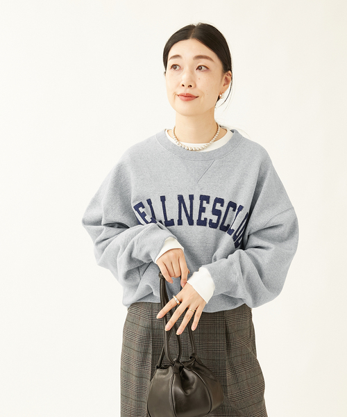 INSCRIRE(アンスクリア)の「《別注》【INSCRIRE /アンスクリア】LONG SLEEVE SWEATSHIRTS:スウェット(スウェット・レディース・ライトグレー/アイボリー・FREE)」の1枚目の写真