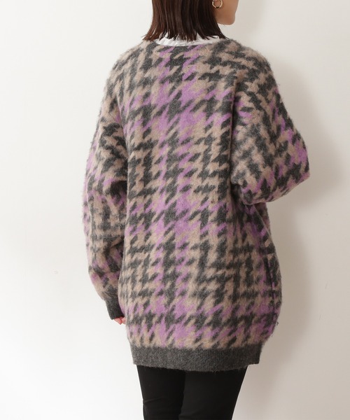 N.（N. Natural Beauty Basic）（エヌエヌナチュラルビューティーベーシック）の「◆モヘヤ混千鳥柄ニットカーディガン（カーディガン/ボレロ・レディース・チャコールグレー/ブラウン・MEDIUM）」の11枚目の写真