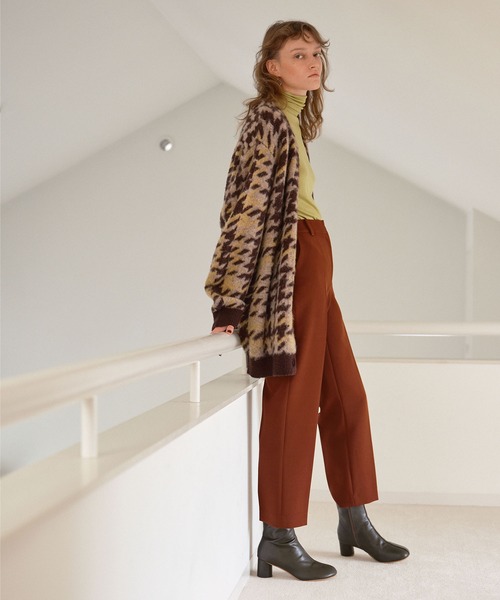 N.（N. Natural Beauty Basic）（エヌエヌナチュラルビューティーベーシック）の「◆モヘヤ混千鳥柄ニットカーディガン（カーディガン/ボレロ・レディース・チャコールグレー/ブラウン・MEDIUM）」の15枚目の写真