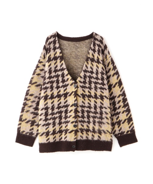 N.（N. Natural Beauty Basic）（エヌエヌナチュラルビューティーベーシック）の「◆モヘヤ混千鳥柄ニットカーディガン（カーディガン/ボレロ・レディース・チャコールグレー/ブラウン・MEDIUM）」の21枚目の写真