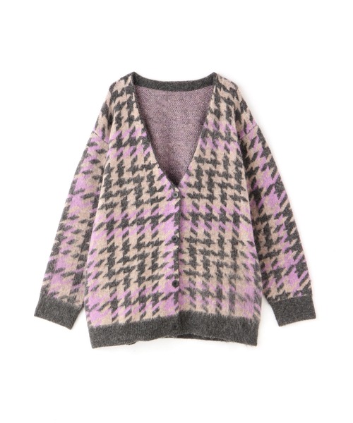 N.（N. Natural Beauty Basic）（エヌエヌナチュラルビューティーベーシック）の「◆モヘヤ混千鳥柄ニットカーディガン（カーディガン/ボレロ・レディース・チャコールグレー/ブラウン・MEDIUM）」の18枚目の写真