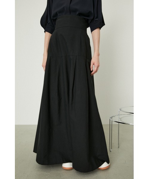 スカート RIM.ARK | Volume pleats SK BLK 36 RIM.ARK | Mode style straight SK (LONG SKIRTS ) |RIM.ARK