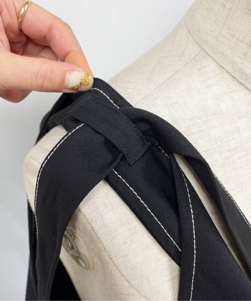 PICCIN（ピッチン）の「リボンサロペット（サロペット/オーバーオール・レディース・ブラック・M）」の22枚目の写真