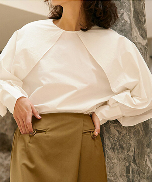 AMELY（エミリー）の「ボリュームスリーブブラウス（シャツ/ブラウス・レディース・ブラック/ホワイト/グリーン/ブラウン・フリー）」の9枚目の写真
