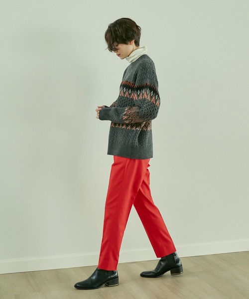 INED（イネド）の「【冬の美脚パンツ】ウールミックステーパードパンツ（その他パンツ・レディース・その他4/ブラック/レッド/ネイビー/その他3/オフホワイト・5号/7号/9号/11号）」の8枚目の写真