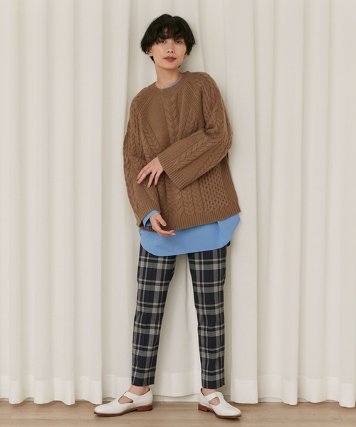 INED（イネド）の「【冬の美脚パンツ】ウールミックステーパードパンツ（その他パンツ・レディース・その他4/ブラック/レッド/ネイビー/その他3/オフホワイト・5号/7号/9号/11号）」の20枚目の写真
