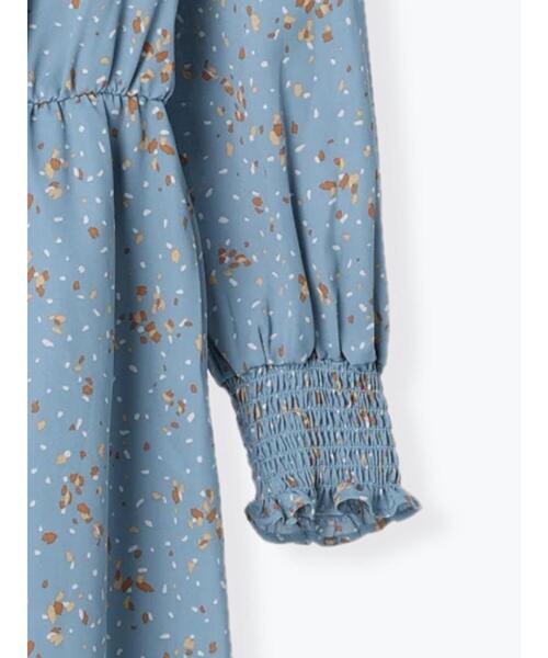 Te chichi TERRASSE（テチチテラス）の「ペイント柄プリントワンピース（ワンピース・レディース・グリーン/ネイビー/モカ・ﾌﾘ-）」の7枚目の写真