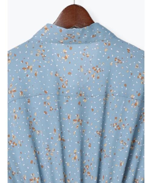 Te chichi TERRASSE（テチチテラス）の「ペイント柄プリントワンピース（ワンピース・レディース・グリーン/ネイビー/モカ・ﾌﾘ-）」の9枚目の写真