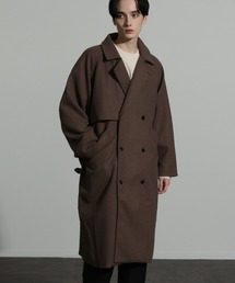 WOOLLIKE MELTON LOOSE TRENCHCOAT/ウールライク メルトン ルーズ トレンチコート ロングコート