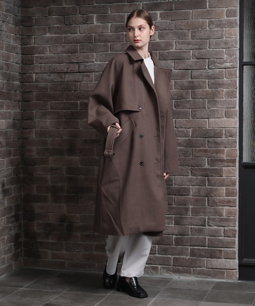 Art re A select(アトリエセレクト)の「WOOLLIKE MELTON LOOSE TRENCHCOAT/ウールライク メルトン ルーズ トレンチコート ロングコート(トレンチコート・メンズ・ベージュ/チャコールグレー/ブラック・L/M)」の15枚目の写真