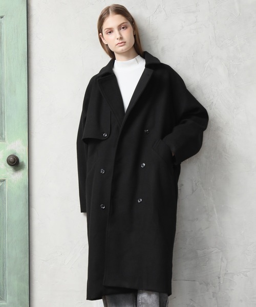 Art re A select(アトリエセレクト)の「WOOLLIKE MELTON LOOSE TRENCHCOAT/ウールライク メルトン ルーズ トレンチコート ロングコート(トレンチコート・メンズ・ベージュ/チャコールグレー/ブラック・L/M)」の22枚目の写真