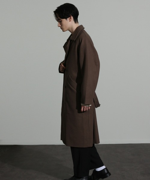 セール】WOOLLIKE MELTON LOOSE TRENCHCOAT/ウールライク メルトン
