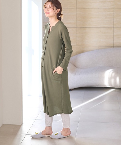 Rosemadame(ローズマダム)の「ワッフルワンピ×レギンス2WAYパジャマ(マタニティウェア/グッズ・レディース・カーキ/ネイビー・MEDIUM/LARGE)」の16枚目の写真