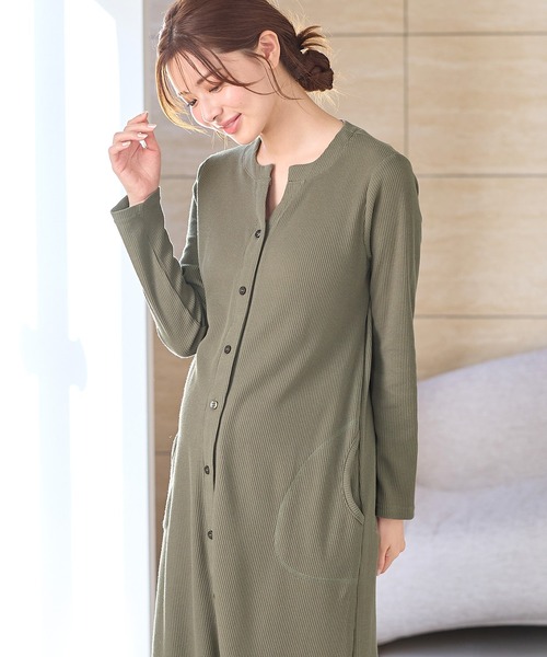 Rosemadame(ローズマダム)の「ワッフルワンピ×レギンス2WAYパジャマ(マタニティウェア/グッズ・レディース・カーキ/ネイビー・MEDIUM/LARGE)」の17枚目の写真
