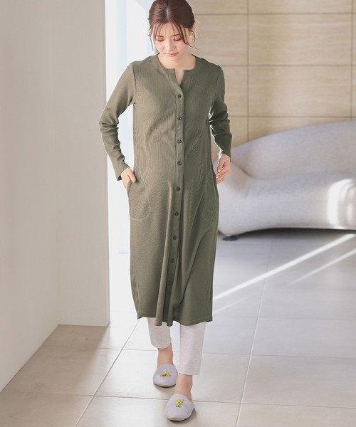 Rosemadame(ローズマダム)の「ワッフルワンピ×レギンス2WAYパジャマ(マタニティウェア/グッズ・レディース・カーキ/ネイビー・MEDIUM/LARGE)」の5枚目の写真
