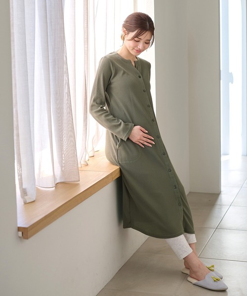 Rosemadame(ローズマダム)の「ワッフルワンピ×レギンス2WAYパジャマ(マタニティウェア/グッズ・レディース・カーキ/ネイビー・MEDIUM/LARGE)」の6枚目の写真