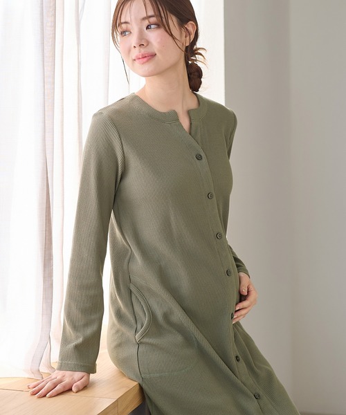 Rosemadame(ローズマダム)の「ワッフルワンピ×レギンス2WAYパジャマ(マタニティウェア/グッズ・レディース・カーキ/ネイビー・MEDIUM/LARGE)」の7枚目の写真