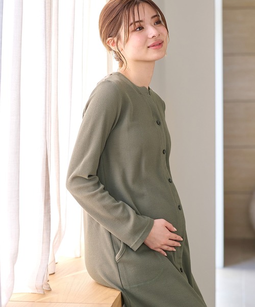 Rosemadame(ローズマダム)の「ワッフルワンピ×レギンス2WAYパジャマ(マタニティウェア/グッズ・レディース・カーキ/ネイビー・MEDIUM/LARGE)」の9枚目の写真