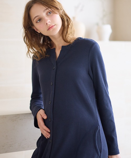 Rosemadame(ローズマダム)の「ワッフルワンピ×レギンス2WAYパジャマ(マタニティウェア/グッズ・レディース・カーキ/ネイビー・MEDIUM/LARGE)」の10枚目の写真