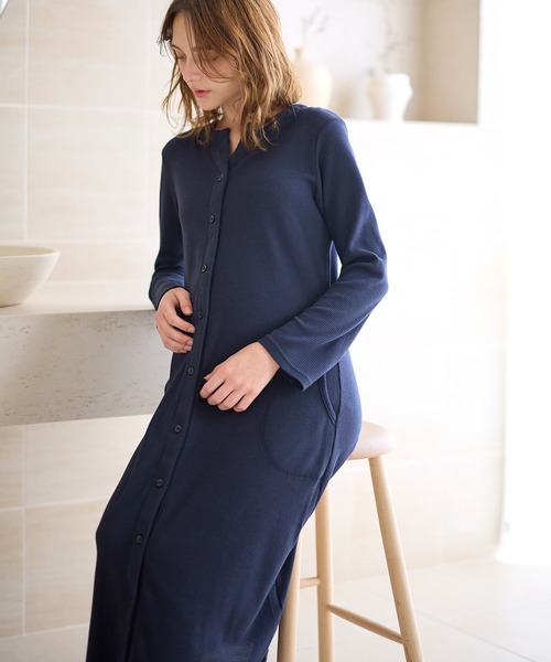 Rosemadame(ローズマダム)の「ワッフルワンピ×レギンス2WAYパジャマ(マタニティウェア/グッズ・レディース・カーキ/ネイビー・MEDIUM/LARGE)」の11枚目の写真