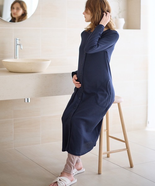 Rosemadame(ローズマダム)の「ワッフルワンピ×レギンス2WAYパジャマ(マタニティウェア/グッズ・レディース・カーキ/ネイビー・MEDIUM/LARGE)」の13枚目の写真