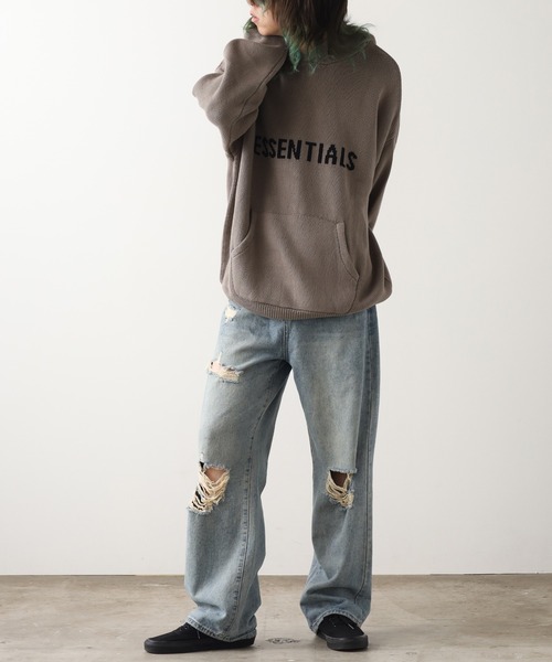 ESSENTIALS フロント ロゴ ニット パーカー FOG ESSENTIALS パーカー ESSENTIALS/エッセンシャルズ FRONT LOGO