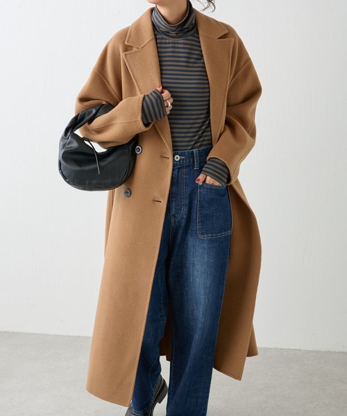 BEARDSLEY(ビアズリー)の「ロングリバーチェスターコート(チェスターコート・レディース・ネイビー/キャメル・FREE)」の12枚目の写真