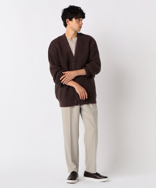 COMME CA ISM(コムサイズム)の「ワッフル編み Vネックカーディガン(カーディガン/ボレロ・メンズ・アイボリー/ライラック/ダークブラウン/グリーン・FREE)」の18枚目の写真