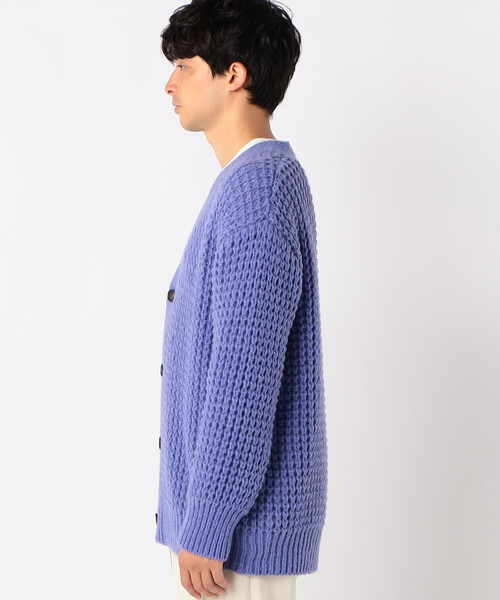 COMME CA ISM(コムサイズム)の「ワッフル編み Vネックカーディガン(カーディガン/ボレロ・メンズ・アイボリー/ライラック/ダークブラウン/グリーン・FREE)」の8枚目の写真