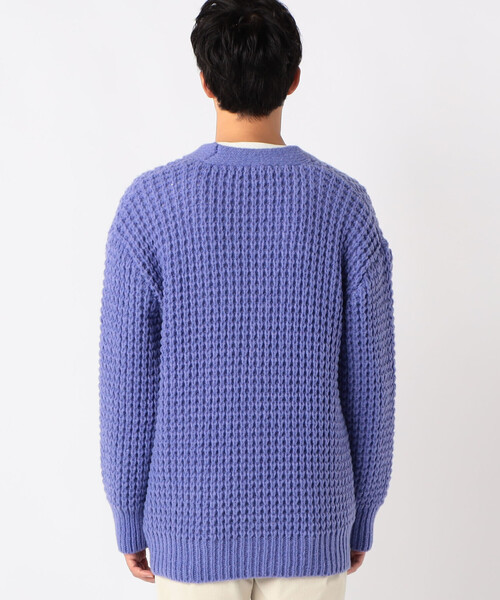 COMME CA ISM(コムサイズム)の「ワッフル編み Vネックカーディガン(カーディガン/ボレロ・メンズ・アイボリー/ライラック/ダークブラウン/グリーン・FREE)」の9枚目の写真