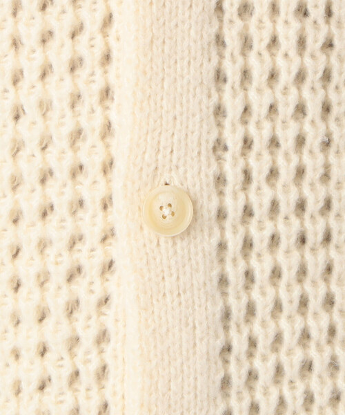 COMME CA ISM(コムサイズム)の「ワッフル編み Vネックカーディガン(カーディガン/ボレロ・メンズ・アイボリー/ライラック/ダークブラウン/グリーン・FREE)」の14枚目の写真