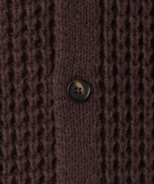 COMME CA ISM(コムサイズム)の「ワッフル編み Vネックカーディガン(カーディガン/ボレロ・メンズ・アイボリー/ライラック/ダークブラウン/グリーン・FREE)」の15枚目の写真