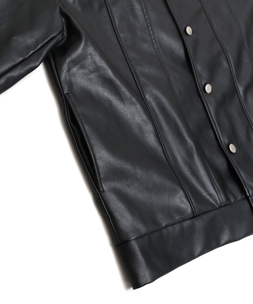 Figments（フィグメンツ）の「合皮オーバージャケット（ライダースジャケット・レディース・ブラック・SMALL/MEDIUM）」の9枚目の写真