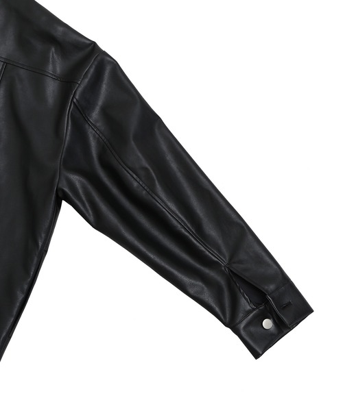 Figments（フィグメンツ）の「合皮オーバージャケット（ライダースジャケット・レディース・ブラック・SMALL/MEDIUM）」の11枚目の写真