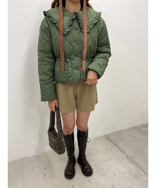 PHILLY(フィリー)の「フリルキルティングジャケット(ブルゾン・レディース・ブラック/カーキ・FREE)」の14枚目の写真