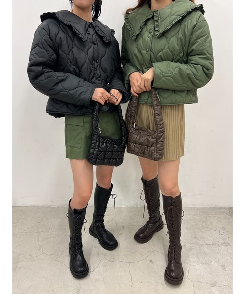 PHILLY(フィリー)の「フリルキルティングジャケット(ブルゾン・レディース・ブラック/カーキ・FREE)」の17枚目の写真