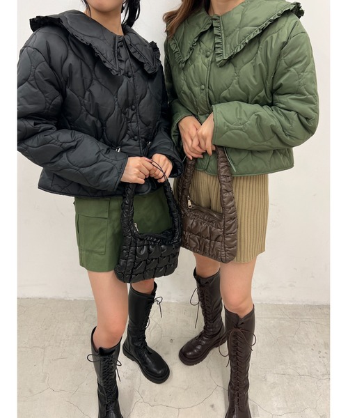 PHILLY(フィリー)の「フリルキルティングジャケット(ブルゾン・レディース・ブラック/カーキ・FREE)」の18枚目の写真