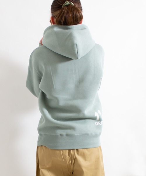 ALL ORDINARIES（オールオーディナリーズ）の「Ordinaries11 スクリプトロゴプルパーカ（パーカー・レディース・アッシュグレー/チャコールグレー/グリーン/サンドベージュ・M/S/L）」の15枚目の写真
