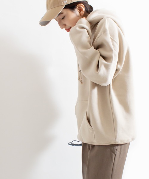 ALL ORDINARIES（オールオーディナリーズ）の「Ordinaries11 スクリプトロゴプルパーカ（パーカー・レディース・アッシュグレー/チャコールグレー/グリーン/サンドベージュ・M/S/L）」の21枚目の写真