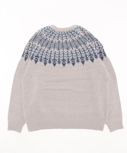 BACK NUMBER（バックナンバー）の「【BACK NUMBER】求心柄モールクルーニット（ニット/セーター・メンズ・ブラック/グレー/オフホワイト・S/M/L/XL）」の4枚目の写真