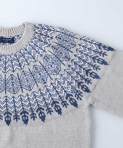 BACK NUMBER（バックナンバー）の「【BACK NUMBER】求心柄モールクルーニット（ニット/セーター・メンズ・ブラック/グレー/オフホワイト・S/M/L/XL）」の7枚目の写真