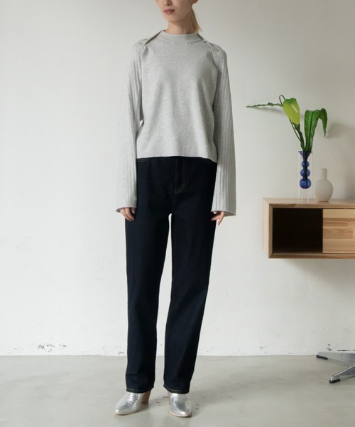 VACANCY(ヴァカンシー)の「アームショルダーマルチウェイニット(ニット/セーター・レディース・ブラック/ライトグレー・FREE)」の16枚目の写真