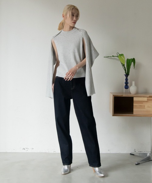 VACANCY(ヴァカンシー)の「アームショルダーマルチウェイニット(ニット/セーター・レディース・ブラック/ライトグレー・FREE)」の18枚目の写真