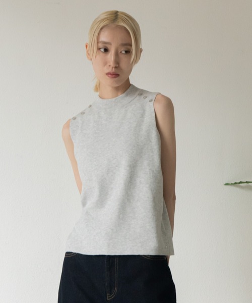 VACANCY(ヴァカンシー)の「アームショルダーマルチウェイニット(ニット/セーター・レディース・ブラック/ライトグレー・FREE)」の11枚目の写真