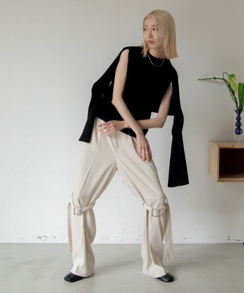 VACANCY(ヴァカンシー)の「アームショルダーマルチウェイニット(ニット/セーター・レディース・ブラック/ライトグレー・FREE)」の14枚目の写真