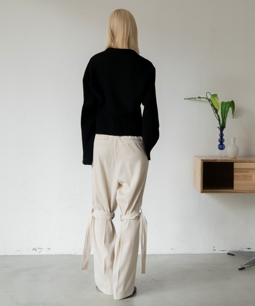 VACANCY(ヴァカンシー)の「アームショルダーマルチウェイニット(ニット/セーター・レディース・ブラック/ライトグレー・FREE)」の22枚目の写真