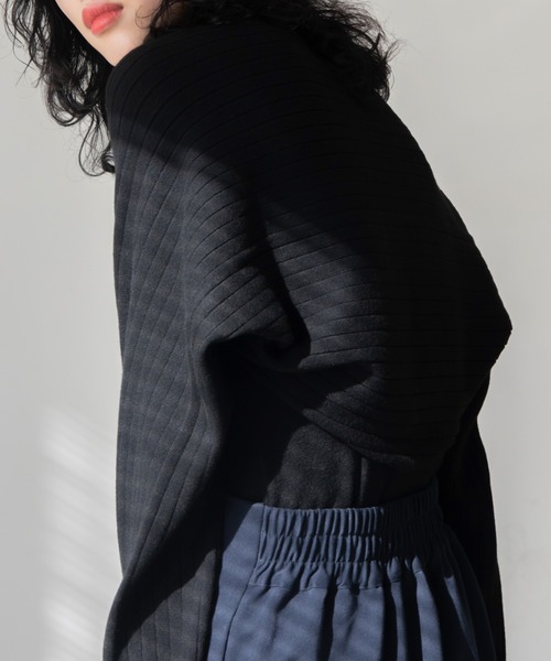 VACANCY(ヴァカンシー)の「アームショルダーマルチウェイニット(ニット/セーター・レディース・ブラック/ライトグレー・FREE)」の8枚目の写真
