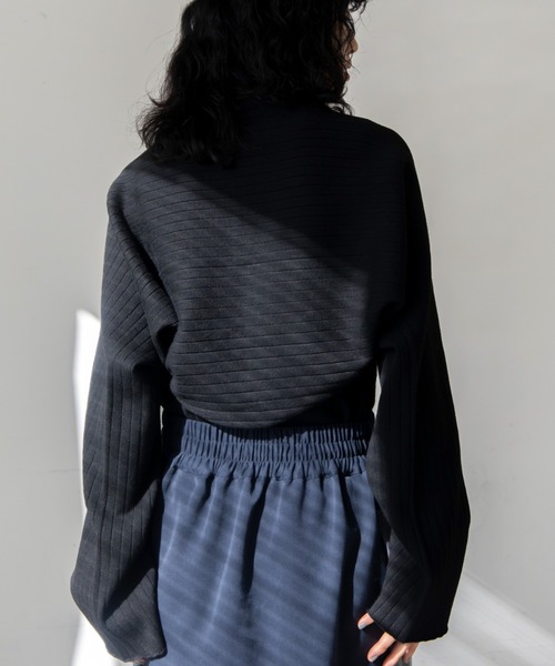 VACANCY(ヴァカンシー)の「アームショルダーマルチウェイニット(ニット/セーター・レディース・ブラック/ライトグレー・FREE)」の9枚目の写真