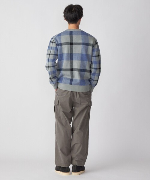 SHIPS（シップス）の「SHIPS:〈手洗い可能〉コットン カシミヤ チェック クルーネックニット（ニット/セーター・メンズ・ワイン/ブルー/グリーン/ベージュ・SMALL/MEDIUM/LARGE/X-LARGE）」の11枚目の写真